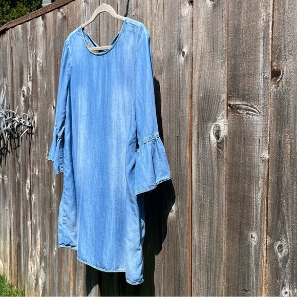 Cloth & Stone blue tencel sheath dress size LP - Picture 9 of 17